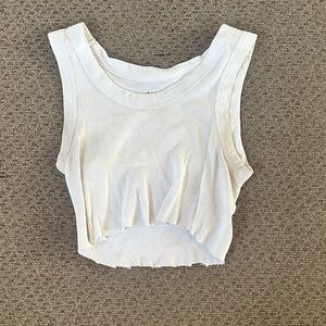 Brandy Melville White Ribbed Crop Top